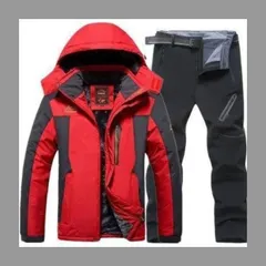 8色 メンズ スキーウェア スノーボードウェア アウトドア マウンテンパーカ 上下セット 厚手 防寒 フード付き