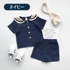 送料無料 ネイビー 2点セット 海兵さん風 半袖 短パン セットアップ 春夏 快適 涼しい かわいい キッズ ボーイズ ガールズ 韓国子供服 90cm 100cm 110cm 120cm 130cm 140cm