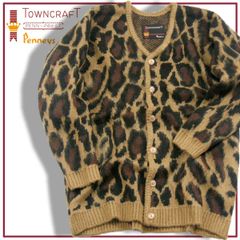 TOWN CRAFT 豹柄 レオパード アクリル モヘア ニット カーディガン