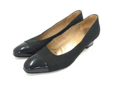 Salvatore Ferragamo フェラガモ キャンバス×レザー ヒール パンプス 表記サイズ 6 (約23cm) 靴 シューズ ブラック系 DH8093