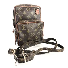 ■良品■鑑定済み■LOUIS VUITTON ルイヴィトン　モノグラム　ミニアマゾン　ショルダーバッグ  肩がけ　斜めがけ　クロスボディ　M45238 PVC×レザー(豚革) ブラウン　ECLAIR社製ファスナー
