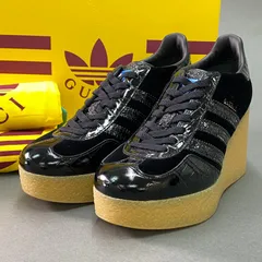 [新品未使用]GUCCI×adidas ガゼル厚底　Wedgeウエッジスニーカー Adidas x Gucci Wedge Gazelle Platform Sneakers in White