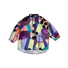 ☆ カラフル ☆ 130cm ☆ キッズダンス衣装 柄シャツ キッズ ダンス衣装 シャツ 半袖シャツ 半袖 ズボン パンツ 半袖Tシャツ トップス ヒップホップ ダンス ゆるシャツ おしゃれ オシャレ かわいい 男の子 女の子 カラフル 柄シャツ ファッション