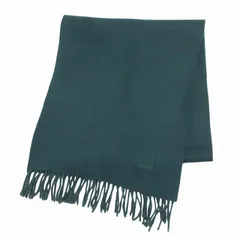 ダンヒル dunhill ウールマフラー フリンジ ロゴ刺繡 緑 グリーン Xのサムネイル