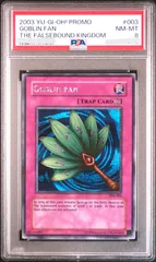 世界で49枚【PSA８】 遊戯王 英語版 ゲームキューブ フォルスバウンドキングダム ～虚構に閉ざされた王国 Falsebound Kingdom Game Cube プロモ 天狗のうちわ / Goblin Fan TFK-003