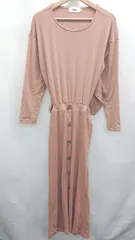 ◇ ⊇ AZUL BY MOUSSY アズールバイマウジー 長袖 ロング リブニットワンピース サイズM ベージュ系 レディース E  【1507030000912】