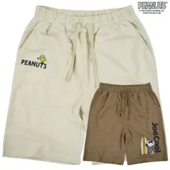 A PEANUTS スヌーピー ハーフパンツ パンツ 裏毛 スウェット プリント マリン サーフ SNOOPY メンズ レディース ユニセックス ペアルック 人気 キャラクター M L LL XL 2L ショートパンツ 半ズボン カジュアル 運動 部屋着