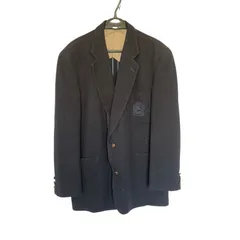 Z1528BURBERRY バーバリー ジャケット ショートコート メンズ2L ブラック 黒 テーラード ウール