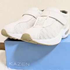 【未使用】KAZEN カゼン 兼用スニーカー エア・マジックタイプ MX136 ナースシューズ スニーカー ホワイト 23.5cm 軽い 幅広 エアークッション ユニセックス 疲れにくい クッション 医療 介護 看護師 ナース 介護士 病院 プロ仕様 定番