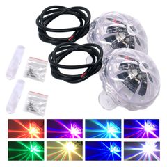 LED アンダーネオン サイドマーカー オーロラ クリスタル マーカー RGB 12V バイク 原付 オートバイ 車 汎用 2個 セット