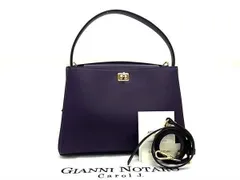 ■新品■未使用■ GIANNI NOTARO ジャンニノターロ レザー 2WAY ハンドバッグ ショルダー レディース パープル系 AS6049