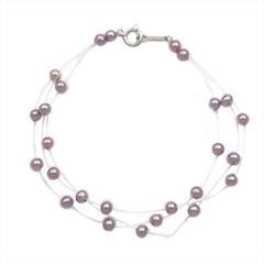 タサキ TASAKI パール 真珠 ブレスレットパープル K14WG レディース【中古】