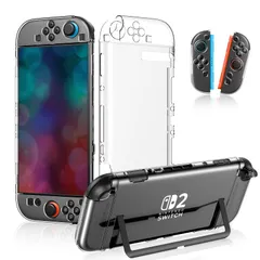 【在庫処分】Switch 2本体とJoyConに対応 Switch 滑り止め 着脱簡単 黄ばみなし 超薄 分体式設計 軽量 PC 超耐衝撃 ケース 指紋防止 傷防止 クリア 防塵 対応カバー 全面保護 2 ドック対応設計Switch 2 Nintendo (2