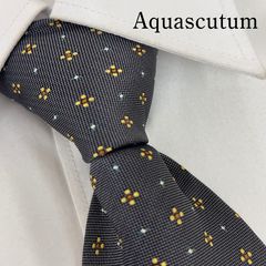 TG2003 Aquascutum 水玉 ストライプ シルク ネクタイ 日本製 - メルカリ