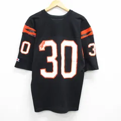 XL/古着 チャンピオン Champion 半袖 ビンテージ フットボール Tシャツ メンズ 90s 30 メッシュ地 Vネック 黒 ブラック spe 25jul19 中古