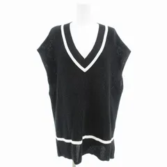 ラウンジドレス ガリャルダガランテ Loungedress GALLARDAGALANTE 美品 22SS ニット ベスト Vネック F 黒 ブラック /AE