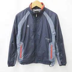 ルコックスポルティフ le coq sportif ジャケット 中綿 ゴルフ ジップアップ 長袖 ロゴ 防寒 蓄熱 紺 グレー ネイビー M