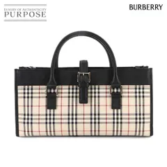 未使用 展示品 バーバリー BURBERRY ノバチェック ハンド バッグ キャンバス レザー ベージュ ブラック Hand Bag 90292611