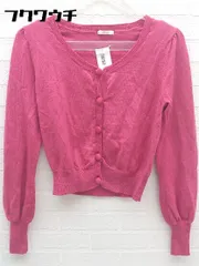 ◇ ef-de エフデ ウール ニット ショート丈 長袖 カーディガン サイズ9 ピンク レディース 【中古】 【1002800720309】