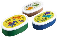 【人気商品】保存容器 3個組 シール容器 ディノサウルス ピクチャー 弁当箱 日本製 860ml スケーター(Skater) SRS3SAG-A
