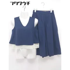 ◇ muse muse ミューズミューズ ノースリーブ ブラウス ガウチョ パンツ セットアップ ネイビー レディース 【中古】 【1106010002931】のサムネイル
