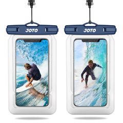 【数量限定】Max・iPhone Pro Mini 13 12・11・XS・XR・8・Android 14 適用端末：iPhone 最大7.0”スマホに対応可能 - 携帯電話用ドライバッグ エアクッション搭載 IPX8認定 ネイビー [2個セット]防水ケース