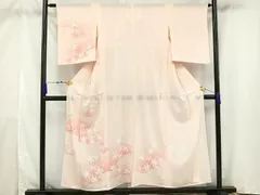 D412＋　D431 夏着物　訪問着　叩き染め　流水　花　絽　正絹　極美品 夏訪問着 絽 t1260 絽 薄ヒワ色 花籠に四季花 | 着物レンタルの