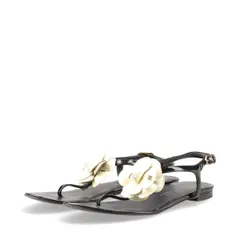 【極美品❗️】CHANEL シャネル カメリア トングサンダル サンダル22センチ 美品❗️】CHANEL シャネル カメリア トングサンダル サンダル