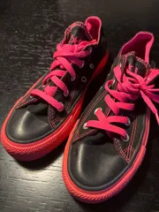 Converse ALL STAR  OX ブラック×ピンク オールスター コンバース　23cm  レディース　スニーカー