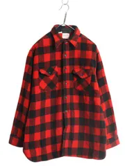 【お得なクーポン配布中!】 50s USA製 FROSTPROOF マチ付き ブロック チェック ウール シャツ メンズ L 古着 ヴィンテージ CPO 長袖シャツ ジャケット ヘビーウェイト