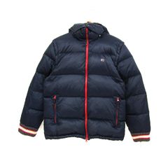 トミーヒルフィガー ダウンジャケット ジャンパー アウター レディース Mサイズ ネイビー TOMMY HILFIGER 【中古】