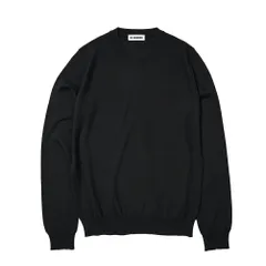 JIL SANDER ジルサンダー / クルーネックニットセーター ハイゲージ ヴァージンウール100％ ブラック 399481のサムネイル