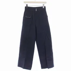 ルルロジェッタ ルールロジェット leur logette ワイドパンツ ジップフライ ビジュー装飾 0 XS 紺 ネイビー /BM ■GY30