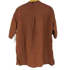 ビューティーアンドユースユナイテッドアローズ BEAUTY ＆ YOUTH UNITED ARROWS ドレープリネン ワイドフォルム バンドカラー ショートスリーブ シャツ メンズ JPN：L 