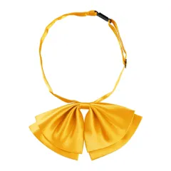 Allegra K リボンタイ ボウタイ スクール 制服 蝶ネクタイ 蝶結び 調節可能 無地 レディース ゴールド 8.5 x 15.5 cm