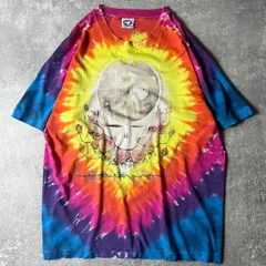 雰囲気系 90s USA製 Grateful Dead タイダイ 両面 スカル プリント 半袖 Tシャツ XL / 90年代 バンド バンT グレイトフルデッド リキッドブルー