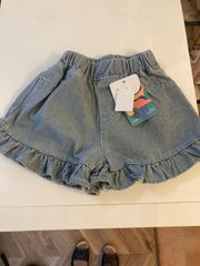 フリル裾デニムショートパンツ【90-130】女の子　夏服　おしゃれ　カジュアル