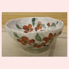 瀬戸焼　亜福窯　花の詩（椿）　預け鉢　40982　◎2個目～大幅値引き対象商品　※陶器,民芸品,工芸品,可愛い,かわいい,高級感,手作り調,和食器,日本食,素朴,ギフト,レトロ,モダン,花柄,フラワー,シリーズ,ボウル