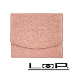 □中古□ シャネル Wホック 2つ折り 財布 コンパクト キャビア スキン  