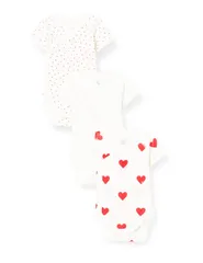 3ヶ月 60cm_その他 [プチバトー] ハートプリント 半袖あわせボディ 3枚組 新生児 ベビー A04O700 3ヶ月 60cm その他 PB100 PB1