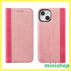 【新着商品】HanaRo iPhone14 ﾋﾟﾝｸｺﾞｰﾙﾄﾞ×ﾋﾟﾝｸ PUレザー 手帳型ケース ベルトなし マグネット アイフォン ケース カバー iPhone14ケース カード収納