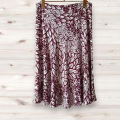 A0664 エイチ&エム H&M ひざ丈スカート (40) 花柄 総柄