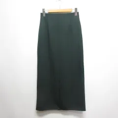 ユニクロ UNIQLO ストレッチ ダブルフェイス ナロー スカート M ダークグリーン ロング