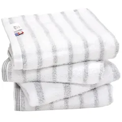 【在庫セール】imabari ソフト 柔らか 綿100％ 部屋干し 速乾 towel 瞬間吸水 今治ブランド ボーダー 日本製 グレー 4枚セット ミスト mist hiorie(ヒオリエ) フェイスタオル 認定 今治タオル