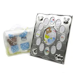 ミキハウス mikihouse 新品同様 12か月 フォトフレーム スタイ ギフト セット