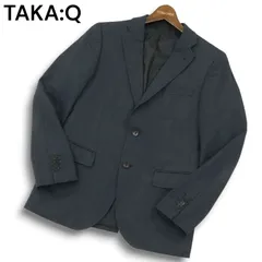 TAKA:Q タカキュー 通年 総裏 チェック★ トラベル アンコン テーラード ジャケット Sz.Y4　メンズ ネイビー
