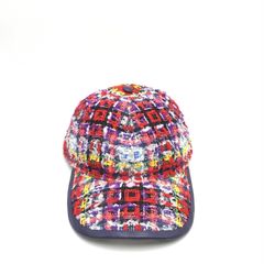 GUCCI グッチ ツイードレザー ベースボールキャップ パープル M タグ付き 保存袋付き