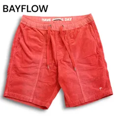 BAYFLOW ベイフロー ストレッチ サマー コーデュロイ★ USED加工 パームツリー刺繍 イージー ショート パンツ Sz.2 メンズ