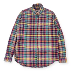 70s CHAPS by RALPH LAUREN チャップス マドラスチェック BD ボタンダウン 長袖シャツ L/メンズ インド綿 ビンテージ