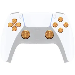 eXtremeRate ps5コントローラー対応用メタルサムスティック十字キーABXYボタン、ps5コントローラー対応用カスタム交換用アルミニウムアナログサムスティック＆アクションボタン＆方向ボタン-コントローラーは含まれていません【ゴールド】
